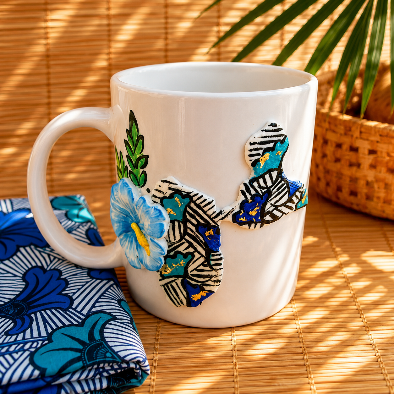 Mug 3D Guadeloupe Inspiration wax bleu