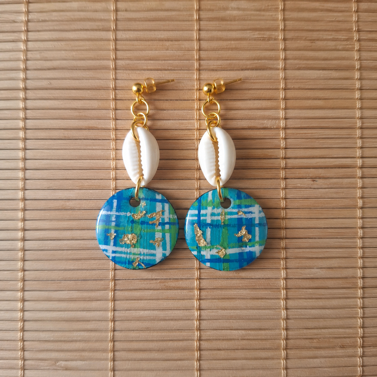 Boucles d'oreilles Madras Azur