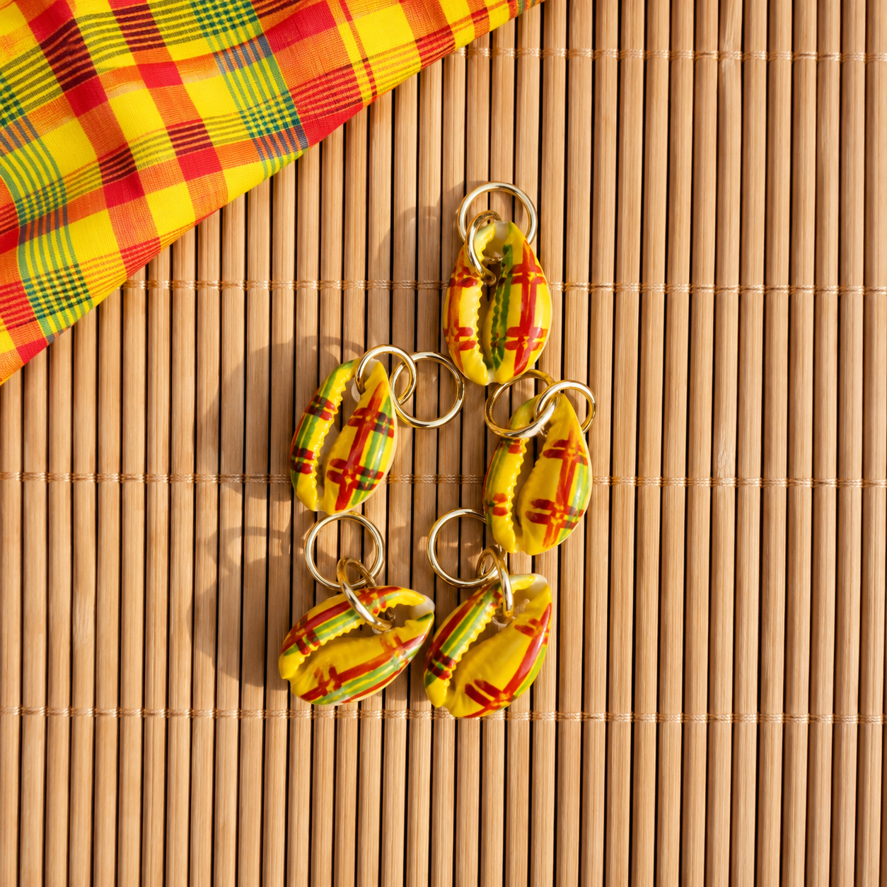 Lot de 5 cauris Madras Soleil