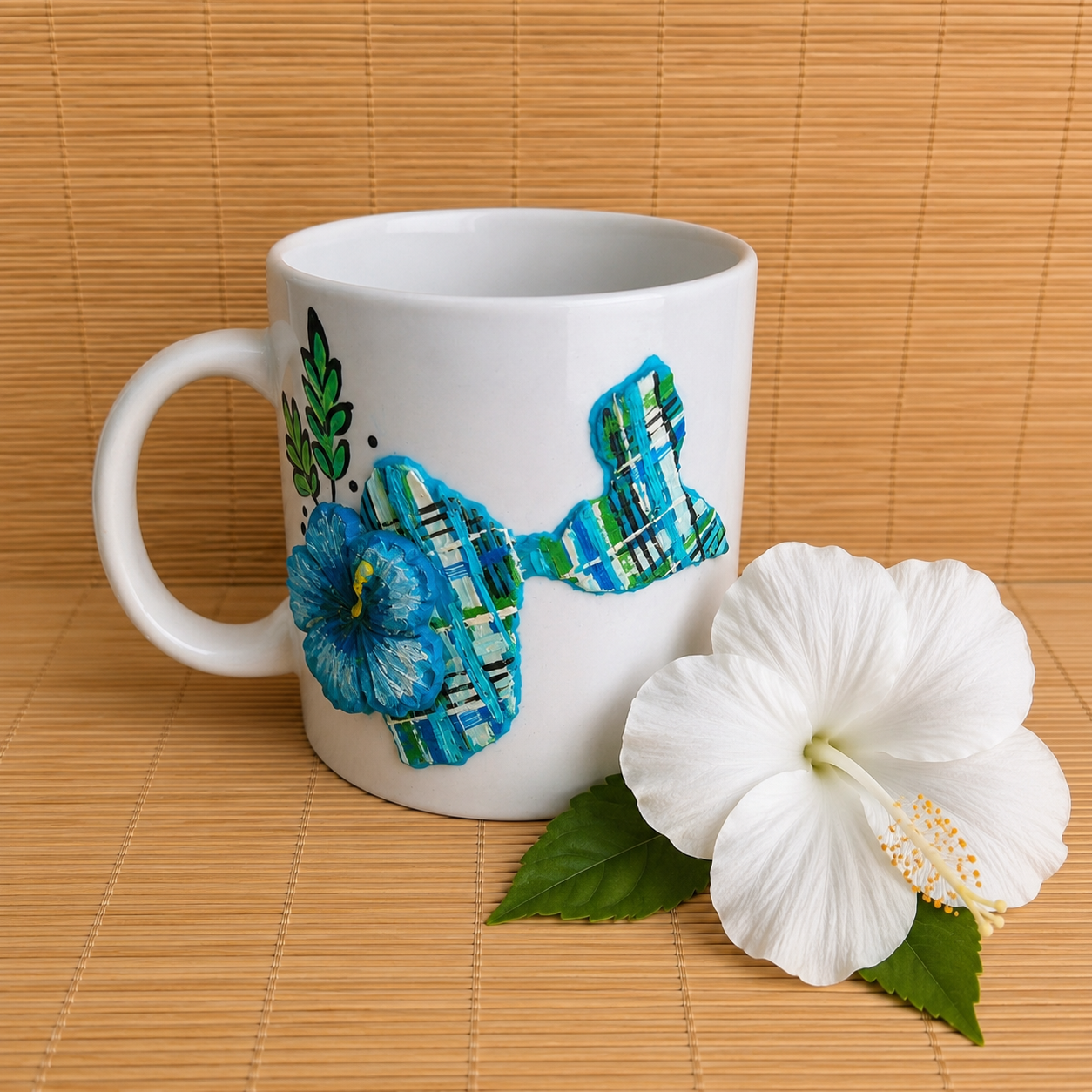 Mug 3D Guadeloupe Madras Azur